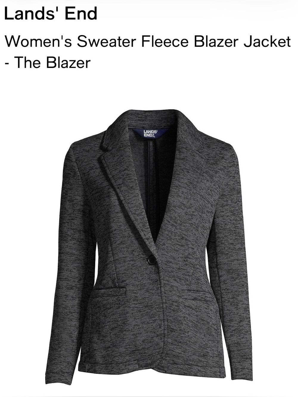 NWT $100 Lands' End Women's Sweater Fleece Blazer Jacket Small